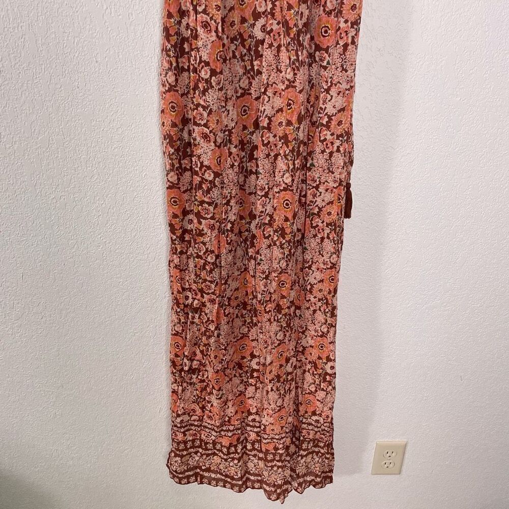 NWT Lulu’s Field Day Rust Orange Floral Maxi Dress - Picture 4 of 8